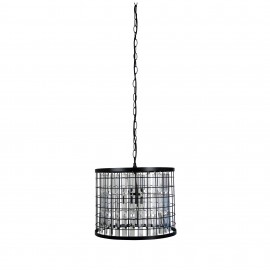 Oriel Lighting-DELAWARE.35 Modern Chandelier Black Frame and Crystal